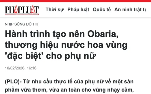 Ảnh chụp bài viết về Obaria trên Báo Pháp Luật TP.HCM