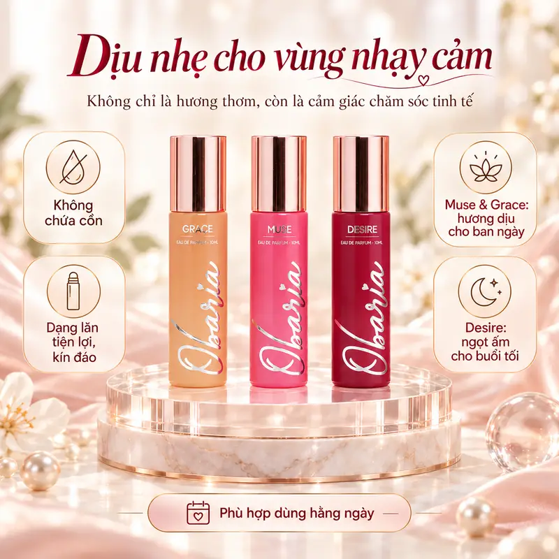 Obaria dịu nhẹ cho vùng da nhạy cảm